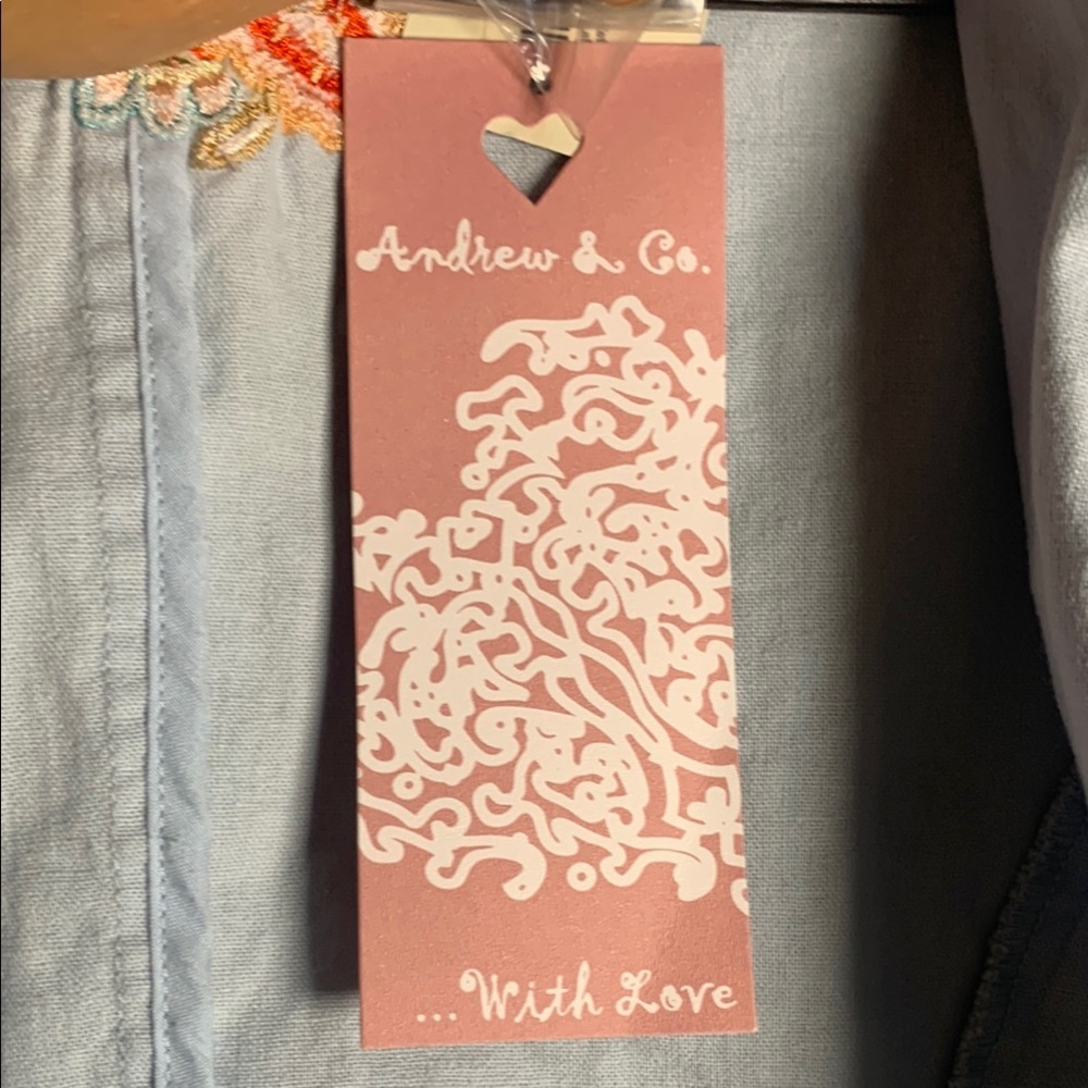 Embroidered Light Blue Women's Jacket - Picture 3 of 10
